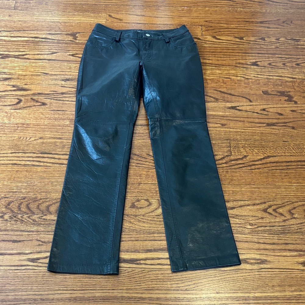 GAP Black Leather Boot Cut Pants